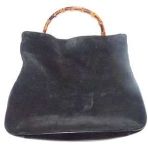 Gucci Bags - Vintage Black Suede Body Leather Accents Gucci Bags - Vintage Black Suede Body Leather Accents